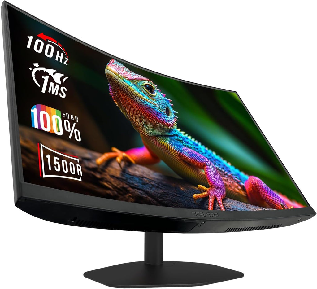 New! Sceptre Curved 24-inch Gaming Monitor 1ms 100Hz 1500R DisplayPort HDMI X2 Eye Care 100% sRGB Build-in Speakers, Machine Black 2026 (C248W-FW100T Series)