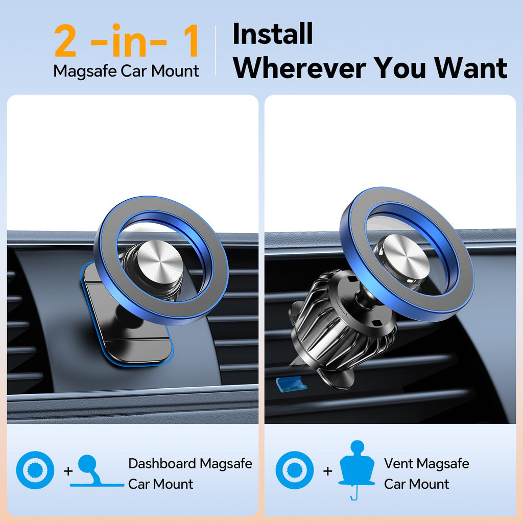 Kaistyle for Magsafe Car Mount【Strong Magnets】Magnetic Phone Holder for Car Phone Holder Mount Dash Mounted Holders Phone Holders for Your Car Accessories for Women Men for iPhone 17 Pro Max 16 15 14