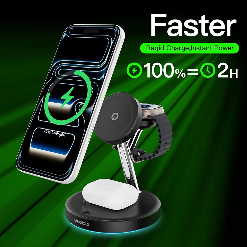 3 in 1 Mag-Safe Wireless Charger Stand for iPhone Apple Watch AirPods