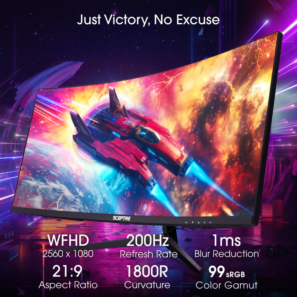 Sceptre 27-inch Prime Gaming Monitor 100Hz 1ms DisplayPort HDMI x2 100% sRGB AMD FreeSync Build-in Speakers, Eye Care Frameless Machine Black 2025 (E275W-FW100T Series)