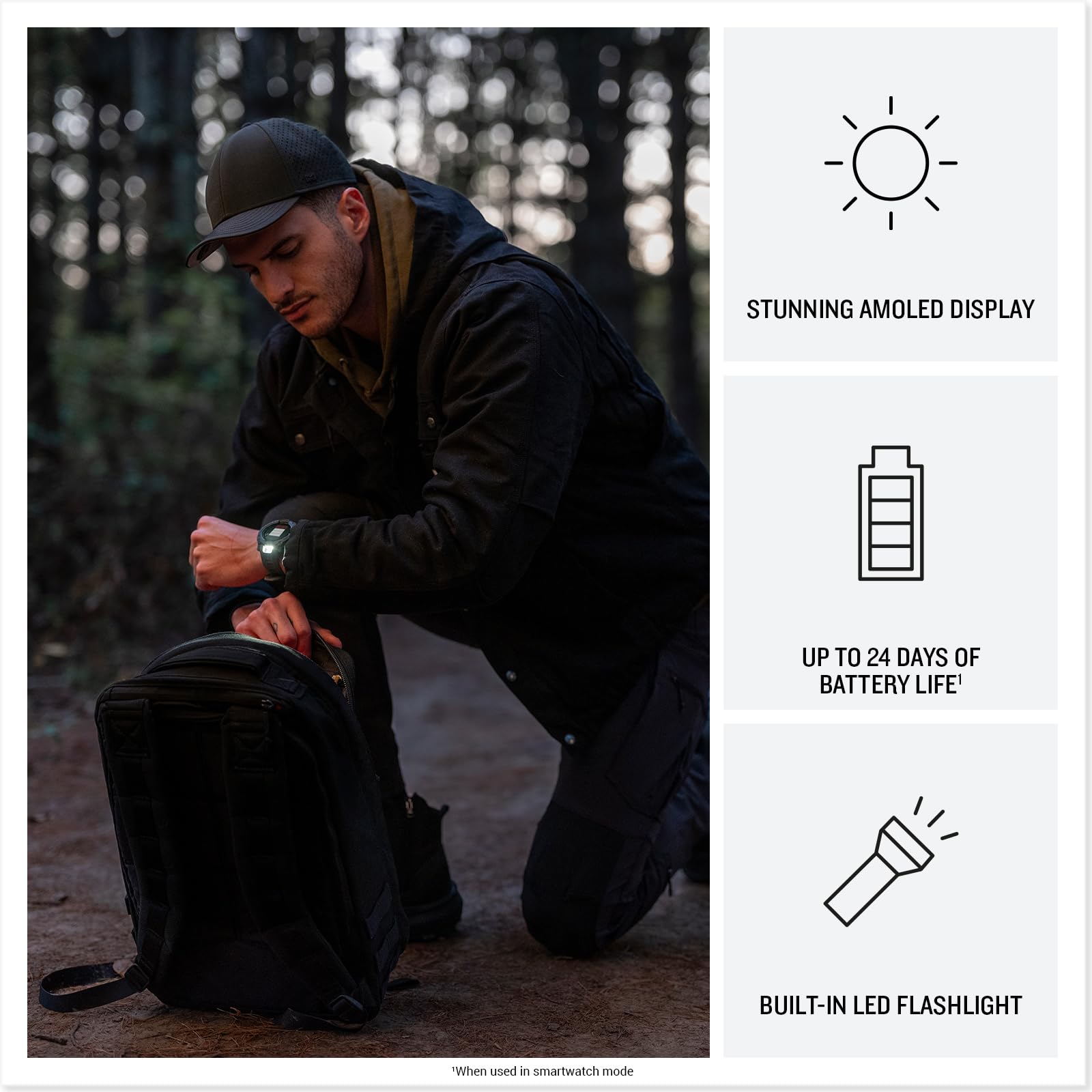 Garmin Instinct® 3 Tactical, Solar, 45mm, Black