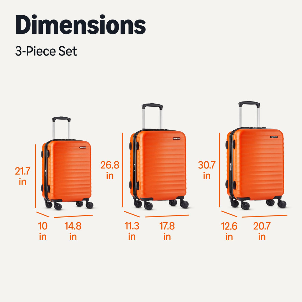Amazon Basics 30" Hardside Large Checked Luggage, Hardshell Suitcase With Four Multi-directional Wheels, Expandable For Up to 15% More Space, Scratch-Resistant Shell, Black