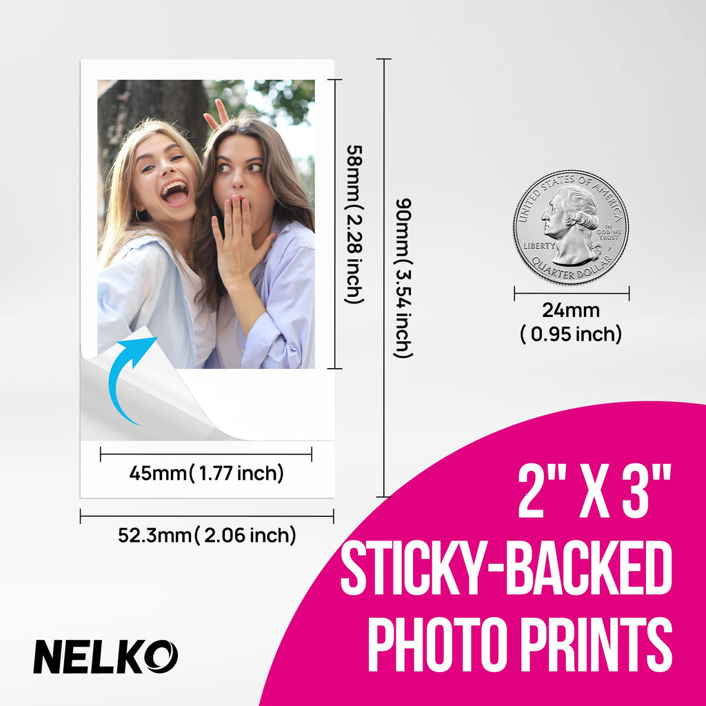 Nelko PP01 Photo Printer, 2x3 Portable Photo Printer, Mini Printer, Beige