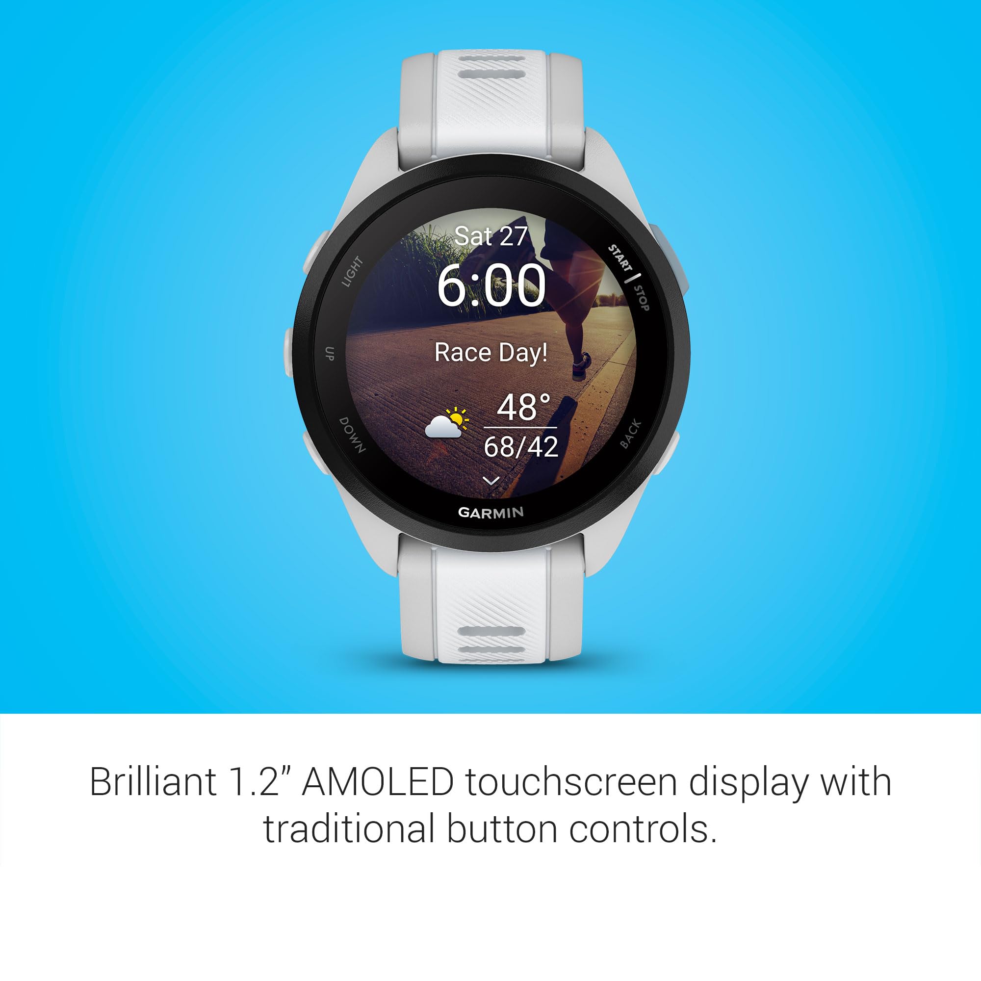 Garmin Forerunner® 165, Running Smartwatch, 43mm, Black