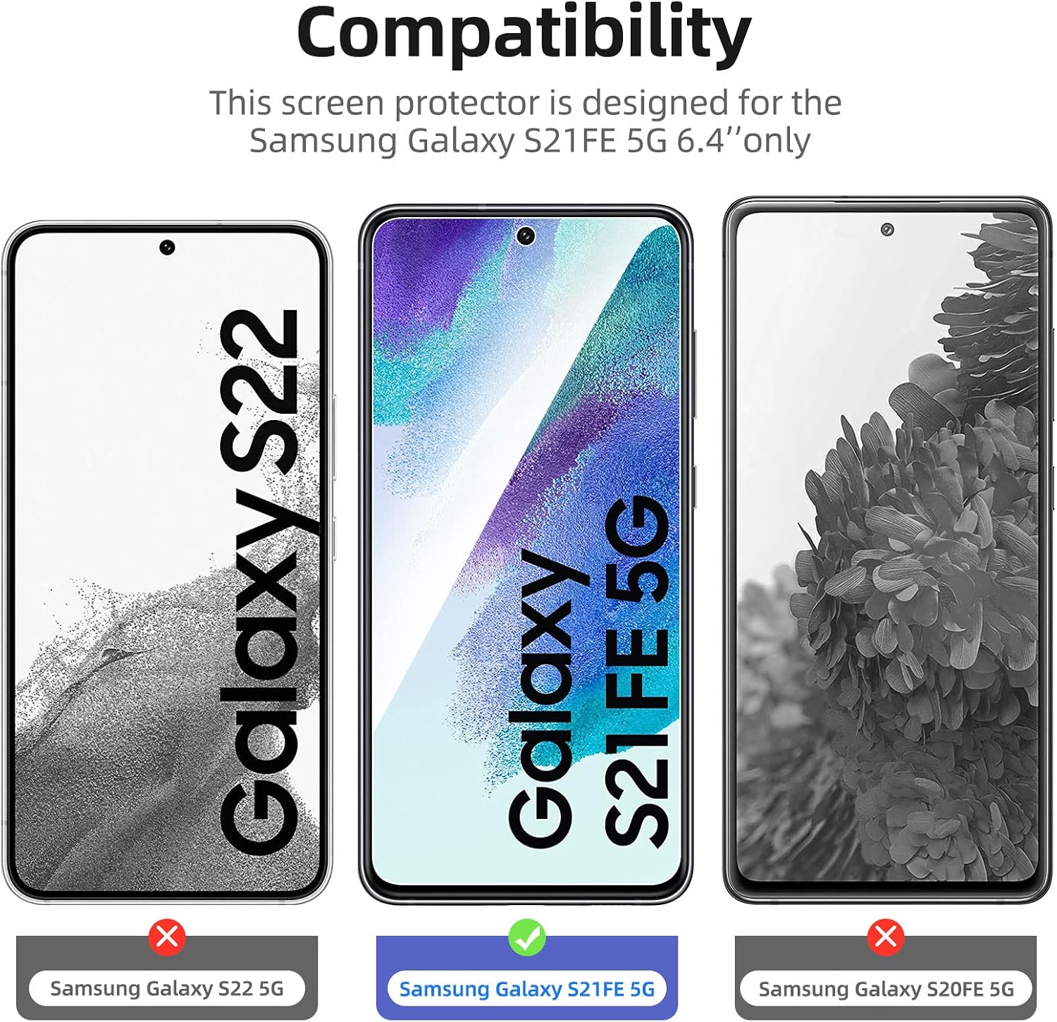 NEW'C for Samsung Galaxy S24 5G Screen Protector Tempered Glass HD Clear