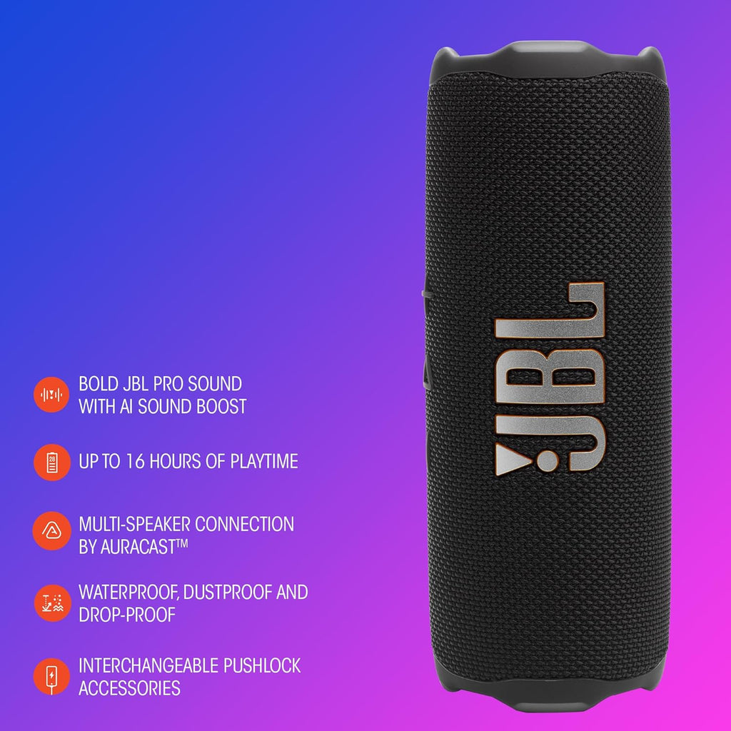 JBL Flip 7 Portable Bluetooth Speaker, Waterproof and Drop-Proof - Pink
