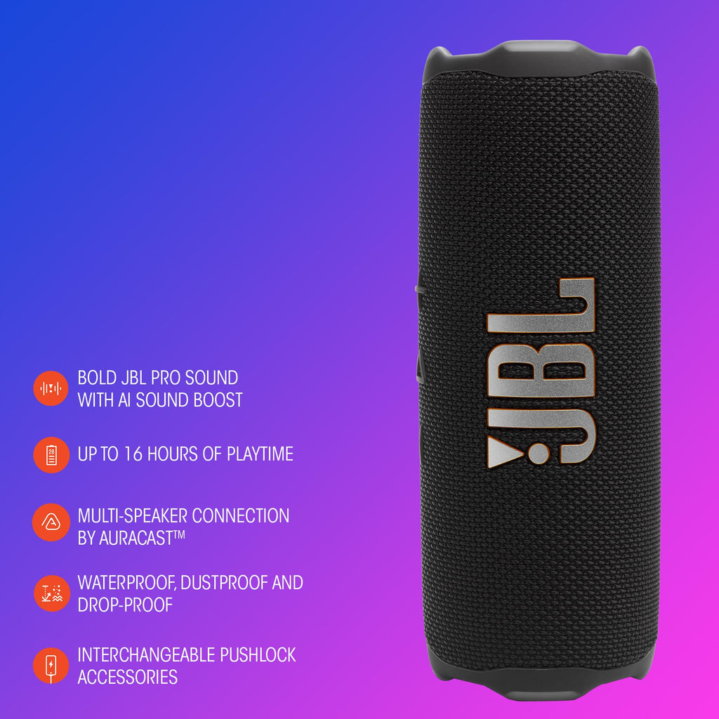 JBL Flip 7 Portable Bluetooth Speaker, Waterproof and Drop-Proof - Pink