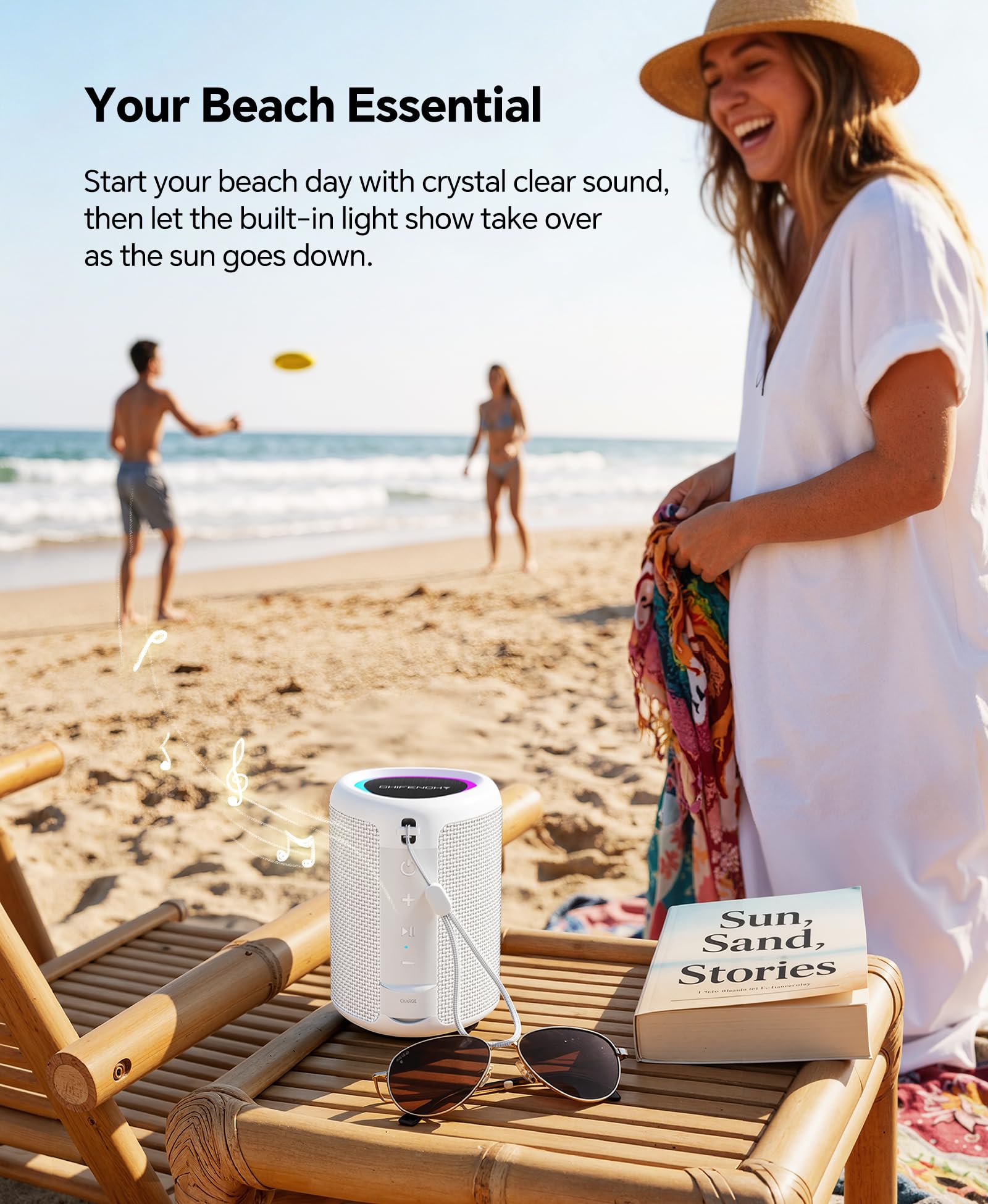 Portable Bluetooth Speaker Beach Essentials: IPX5 Waterproof for Outdoor