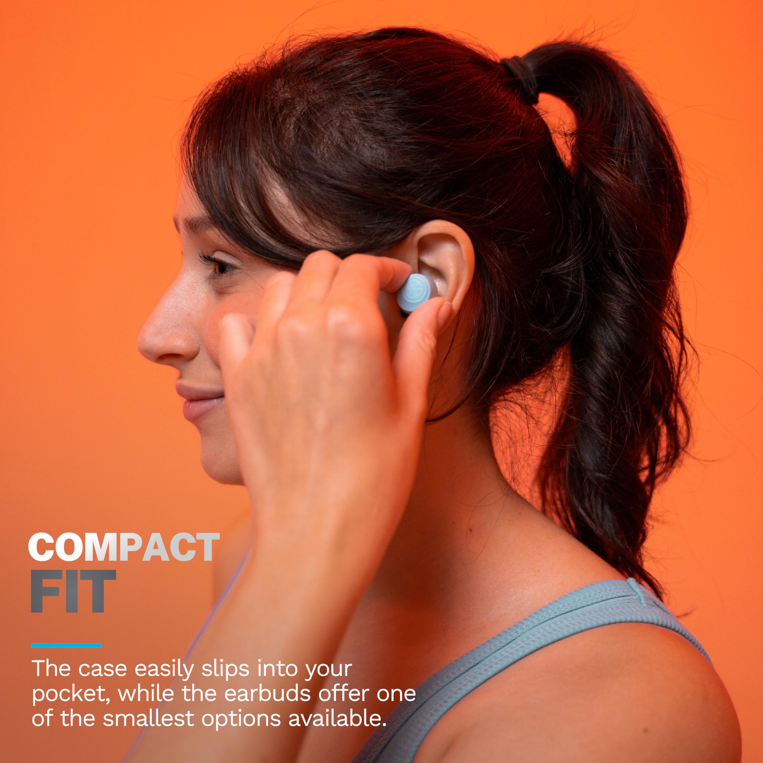 JLab Go Air Pop+ True Wireless Earbuds, in Ear Headphones, Bluetooth Earphones, 35H Playtime Ear Buds, Bluetooth Earbuds with Microphone, USB-C Charging Case, Dual Connect, EQ3 Sound, Black