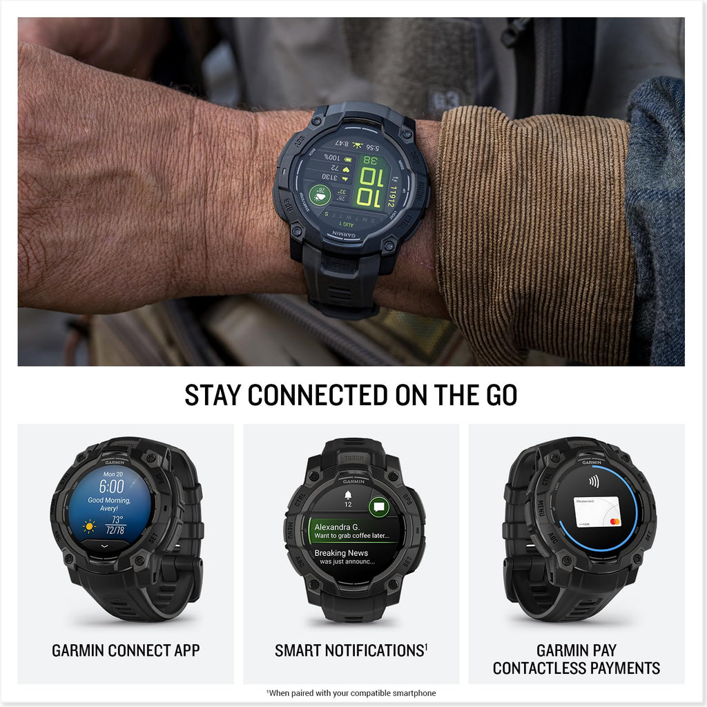 Garmin Instinct® 3 Tactical, Solar, 45mm, Black