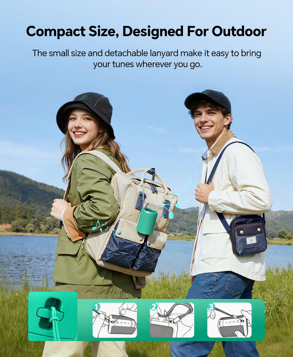 Portable Bluetooth Speaker Beach Essentials: IPX5 Waterproof for Outdoor