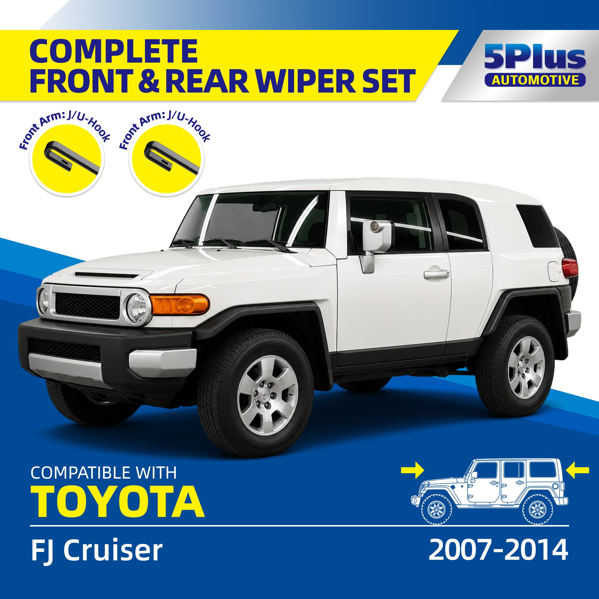 5 PLUS Custom-Fit Wipers fits Toyota Prius 2004-2009 Windshield Wipers
