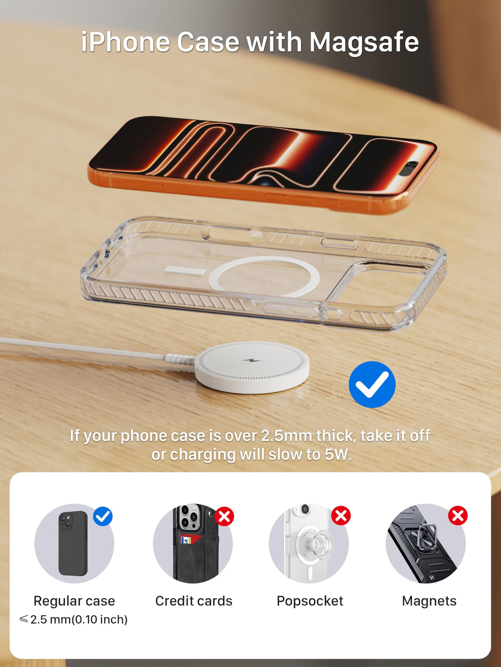 Magsafe Charger Magnetic Wireless Charge iPhone: Strong Magnet Charging Pad