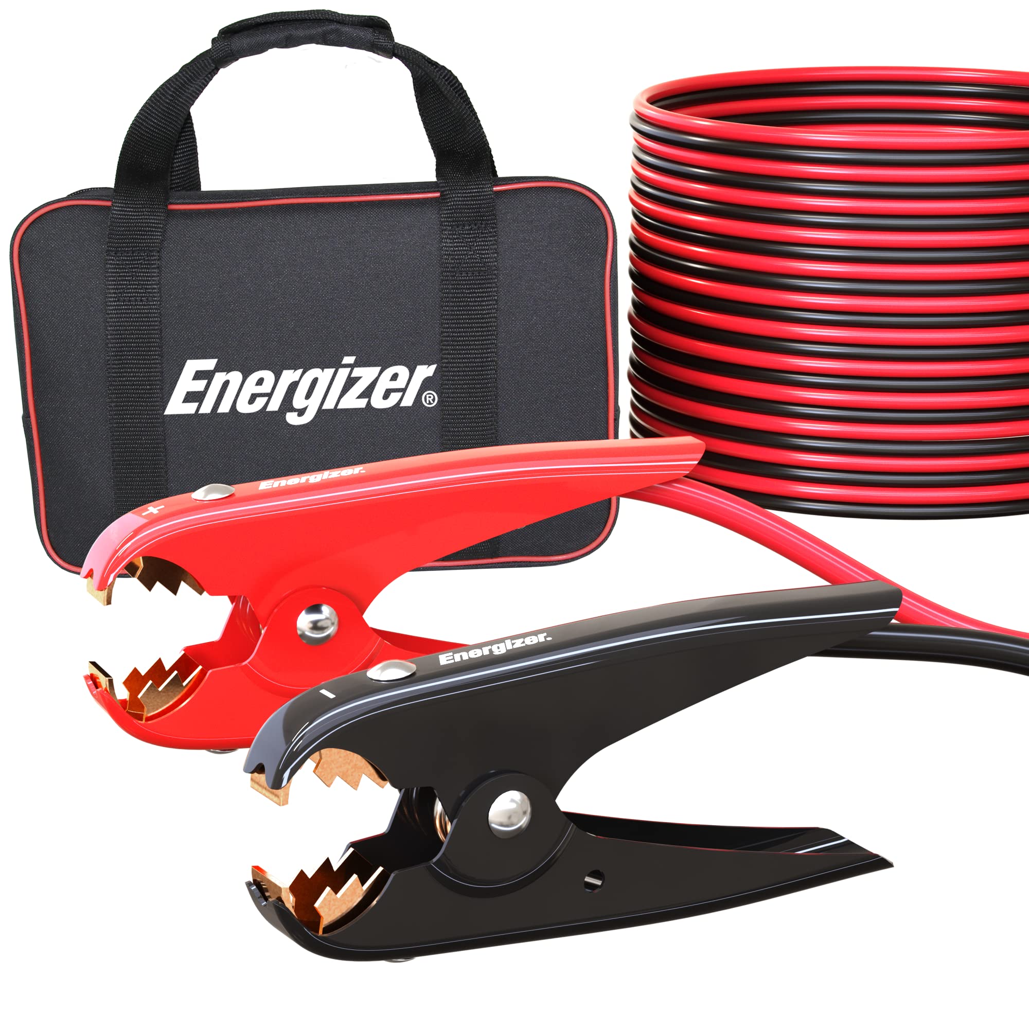 Energizer Jumper Cables for Car Battery, Heavy Duty Automotive Booster Cables for Jump Starting Dead or Weak Batteries with Carrying Bag Included (16-Feet (6-Gauge)