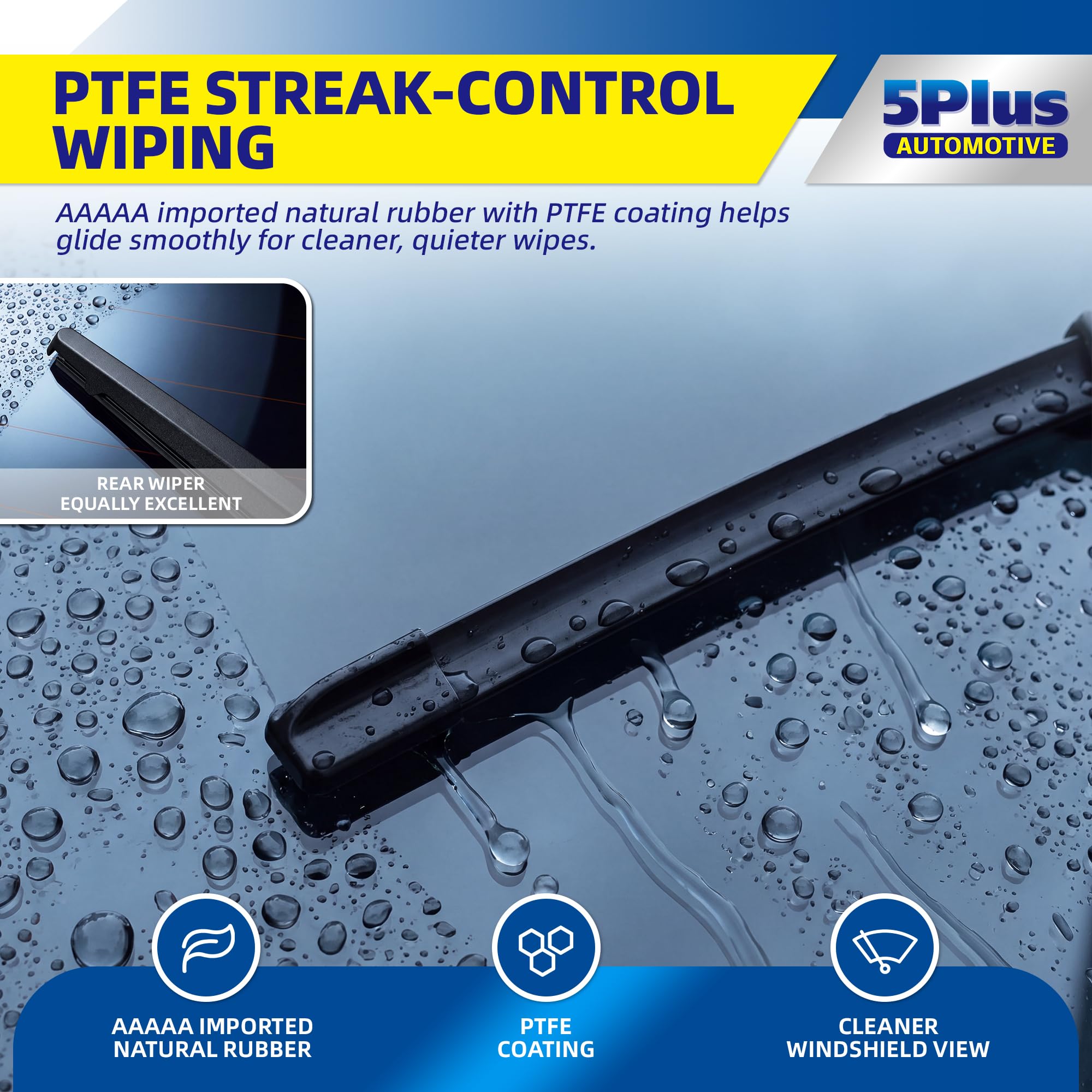5 PLUS Custom-Fit Wipers fits Toyota Prius 2004-2009 Windshield Wipers