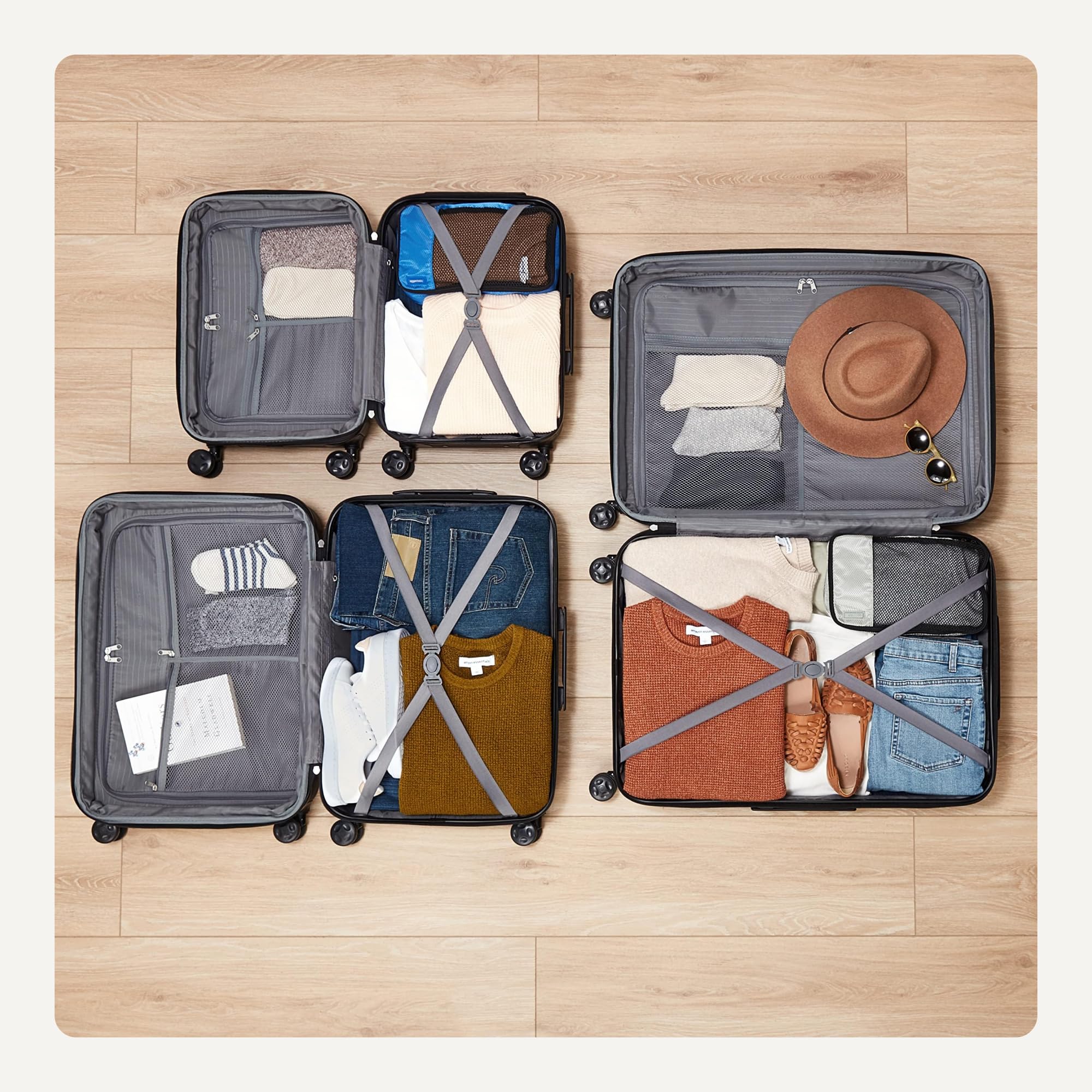 Amazon Basics 30" Hardside Large Checked Luggage, Hardshell Suitcase With Four Multi-directional Wheels, Expandable For Up to 15% More Space, Scratch-Resistant Shell, Black