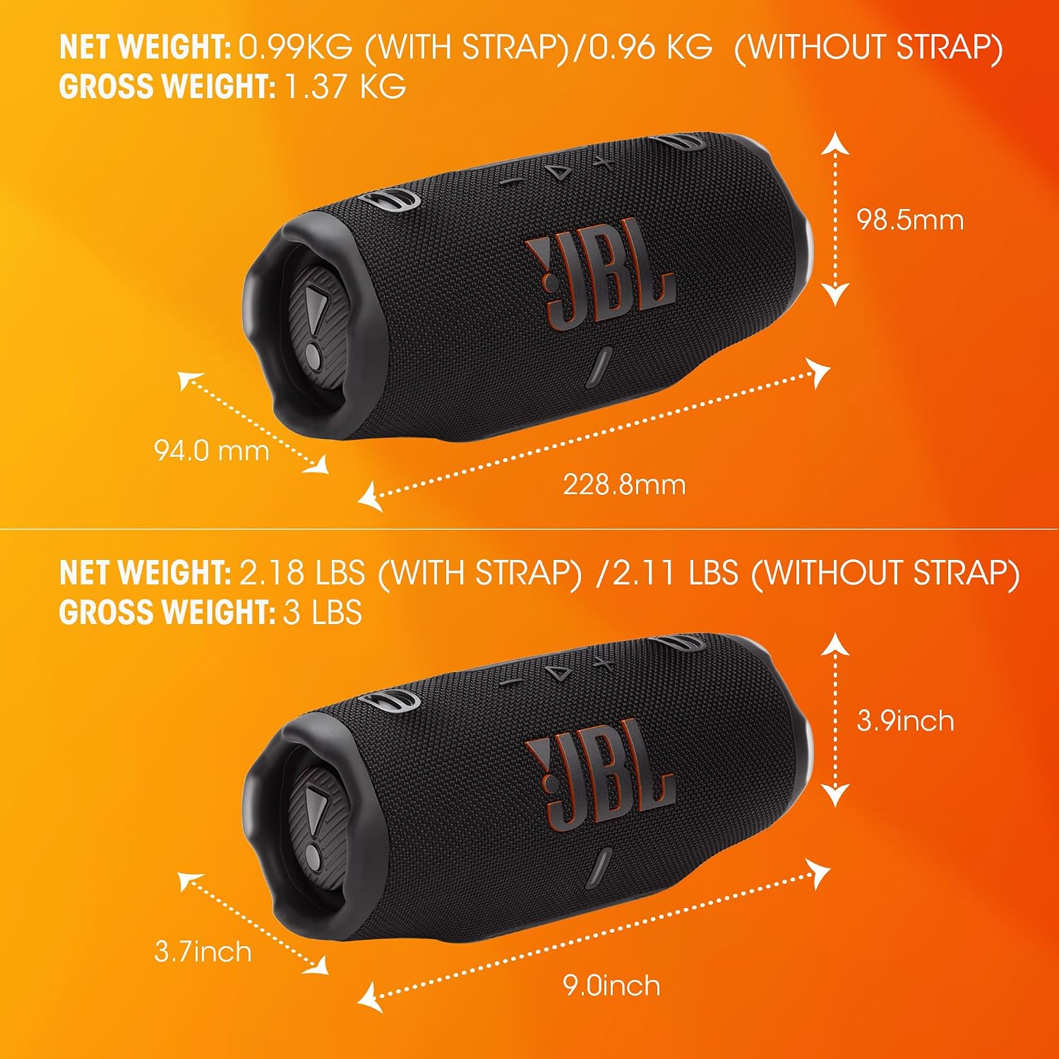 JBL Charge 6 Portable Bluetooth Speaker, Waterproof, Drop-Proof - Blue