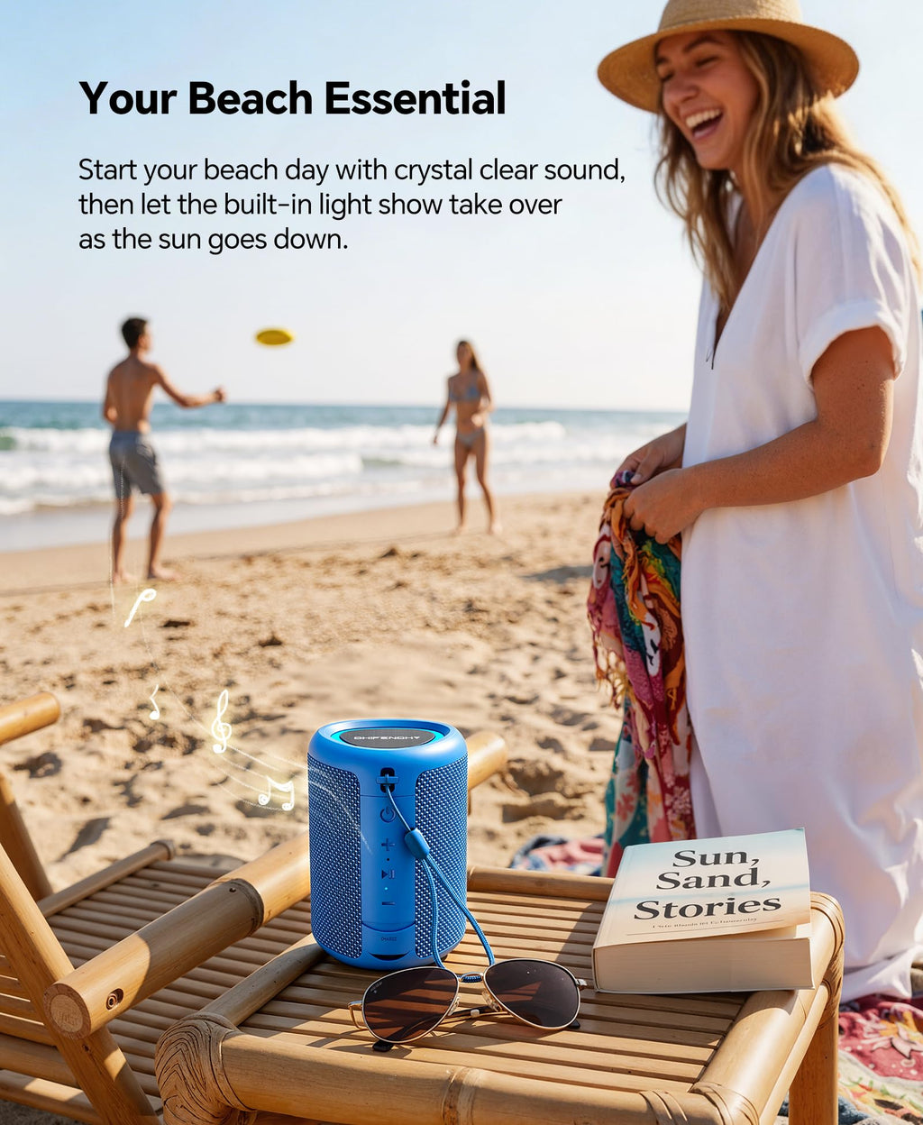 Portable Bluetooth Speaker Beach Essentials: IPX5 Waterproof for Outdoor