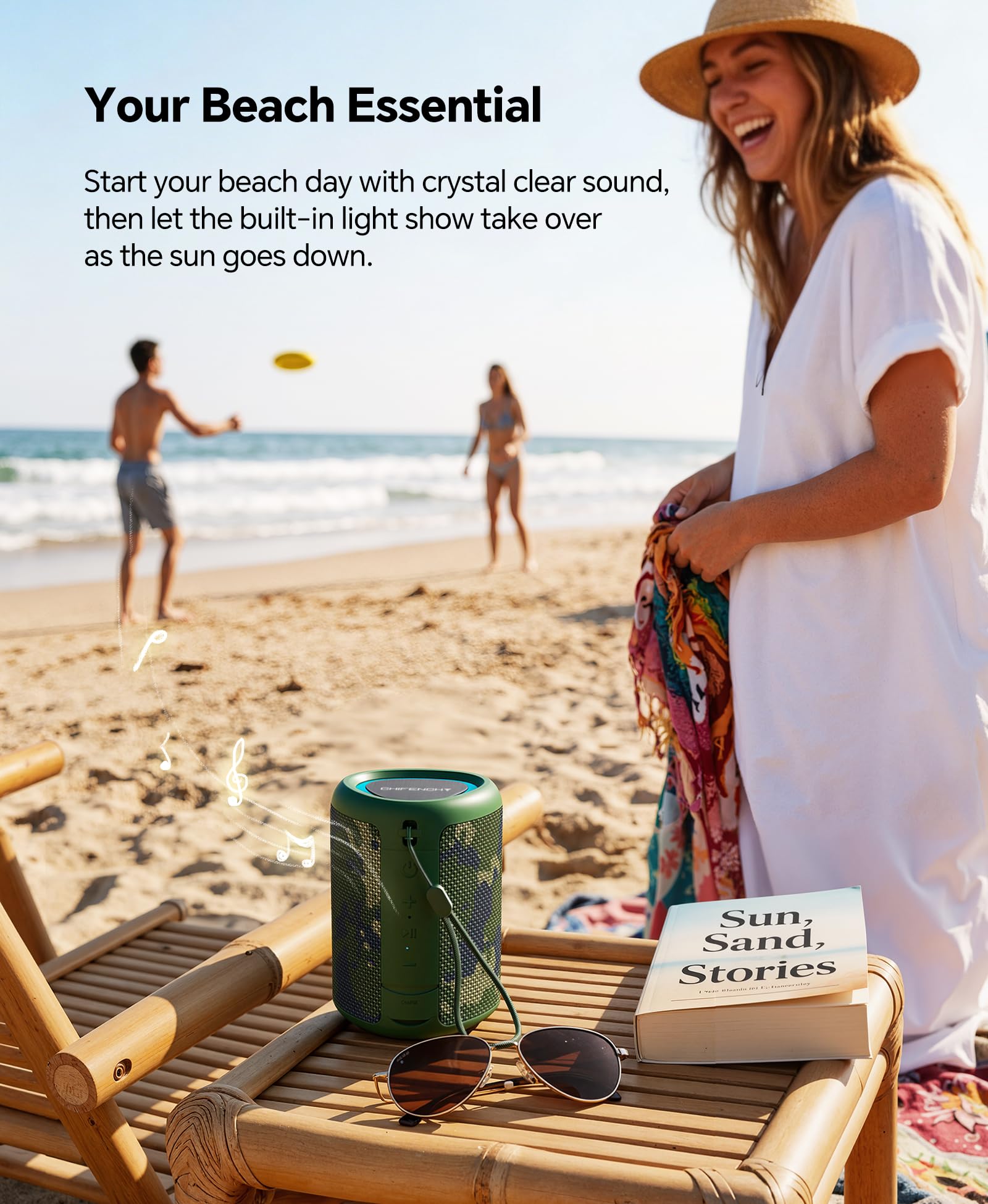 Portable Bluetooth Speaker Beach Essentials: IPX5 Waterproof for Outdoor