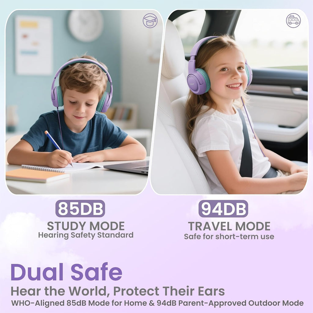 Acer Kids Headphones for School, 85-94dB Limiter, 3.5mm Jack, w/Mic HK03