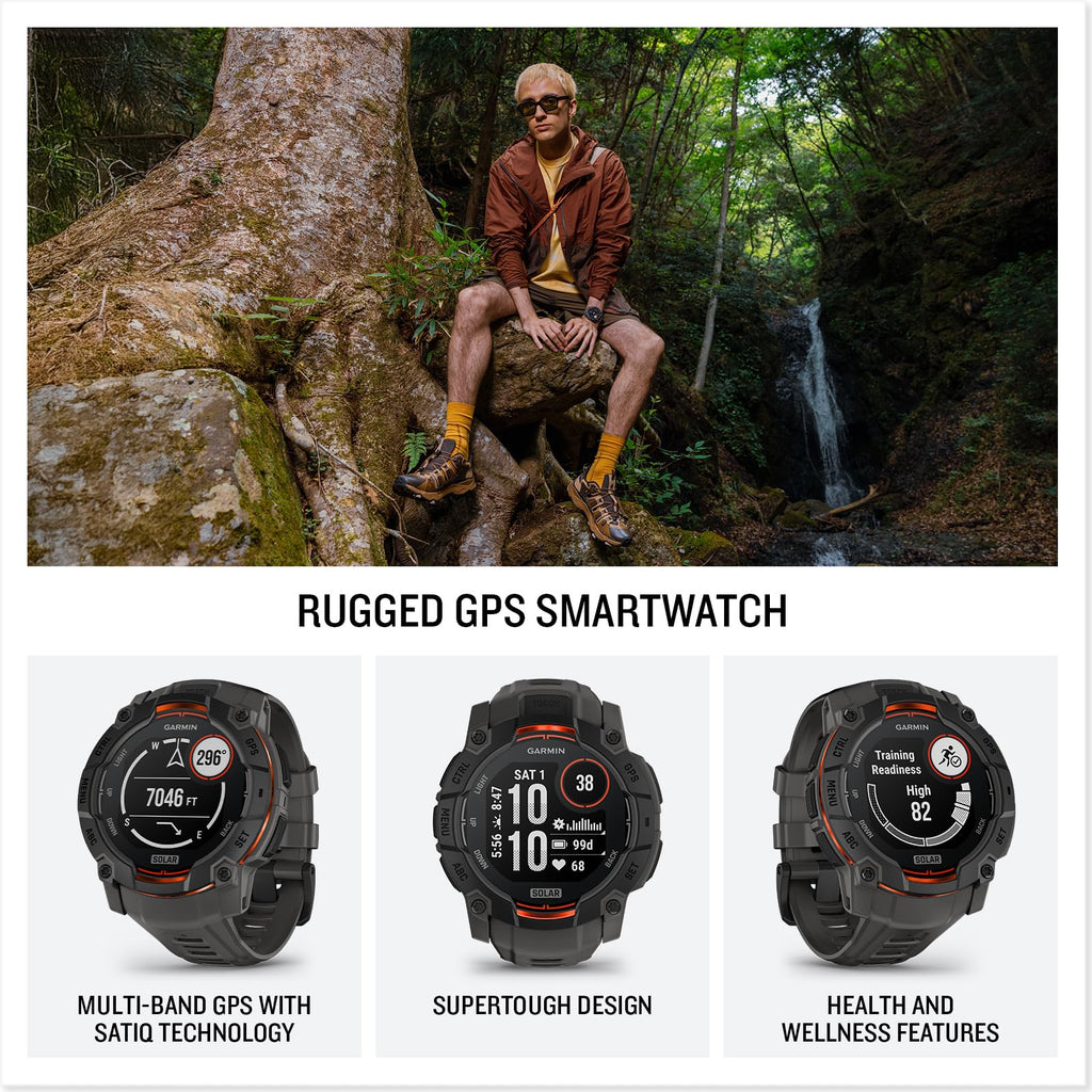 Garmin Instinct® 3 Tactical, Solar, 45mm, Black