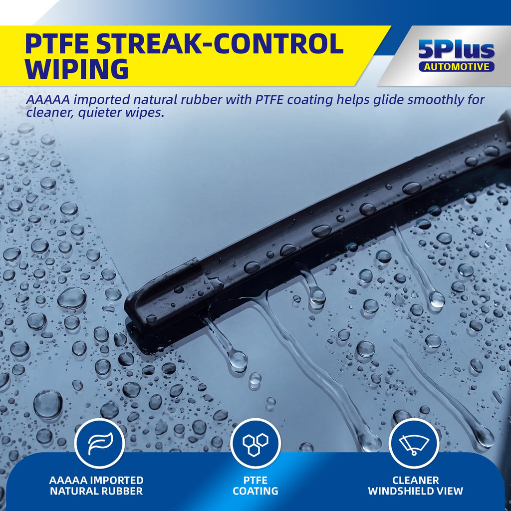 5 PLUS Custom-Fit Wipers fits Toyota Prius 2004-2009 Windshield Wipers