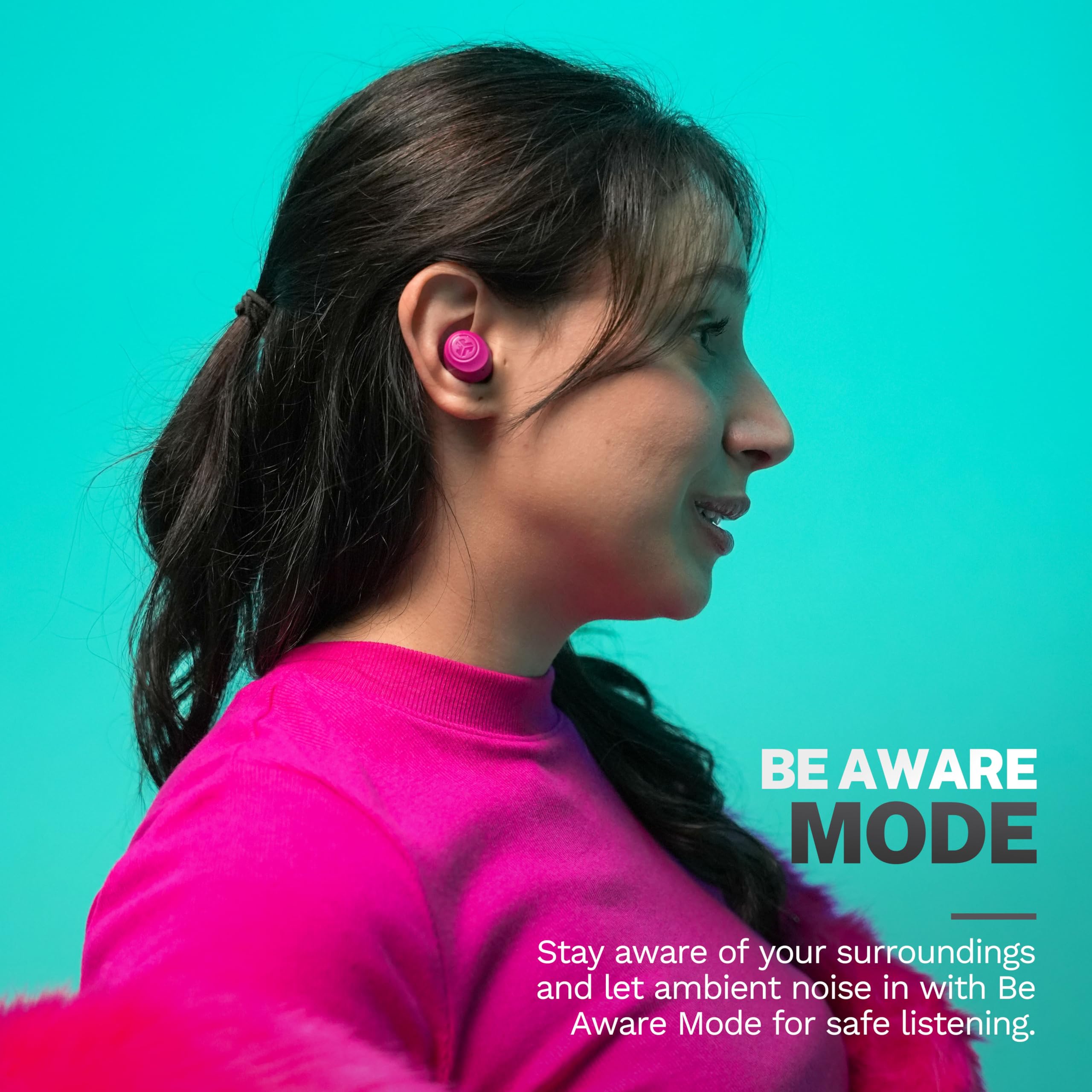 JLab Go Air Pop+ True Wireless Earbuds, in Ear Headphones, Bluetooth Earphones, 35H Playtime Ear Buds, Bluetooth Earbuds with Microphone, USB-C Charging Case, Dual Connect, EQ3 Sound, Black