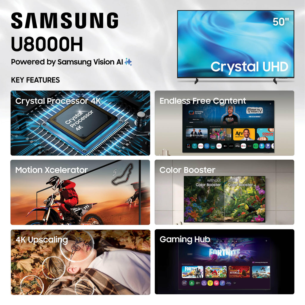 Samsung 65-Inch Class U8000H Series Crystal UHD, 4K, Smart TV, 2026 Model