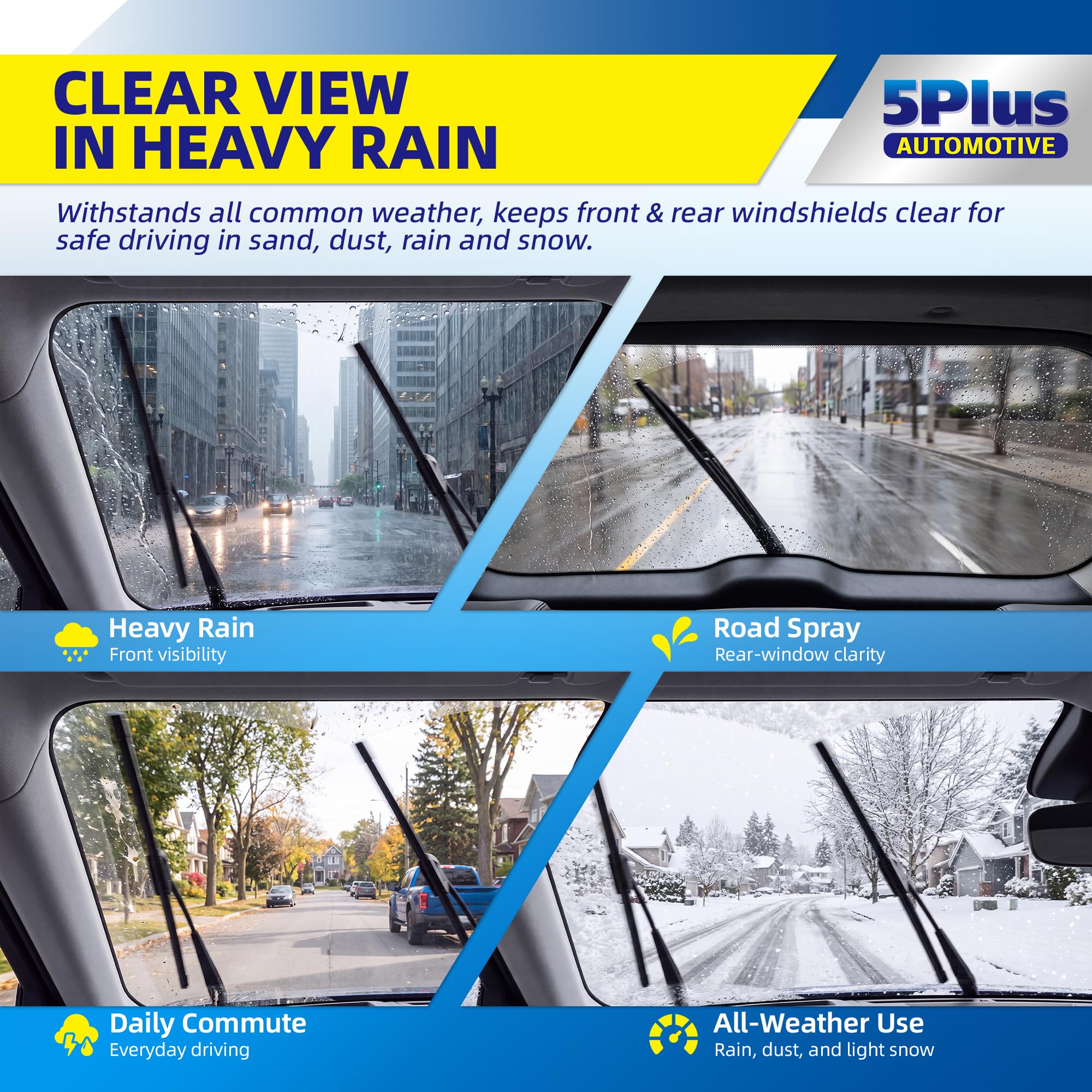 5 PLUS Custom-Fit Wipers fits Toyota Prius 2004-2009 Windshield Wipers