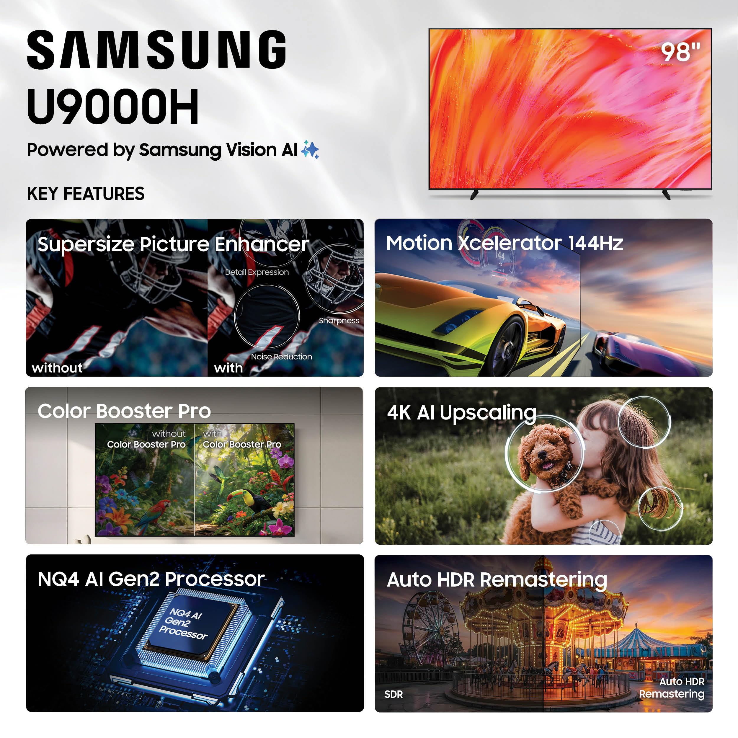 Samsung 65-Inch Class U8000H Series Crystal UHD, 4K, Smart TV, 2026 Model