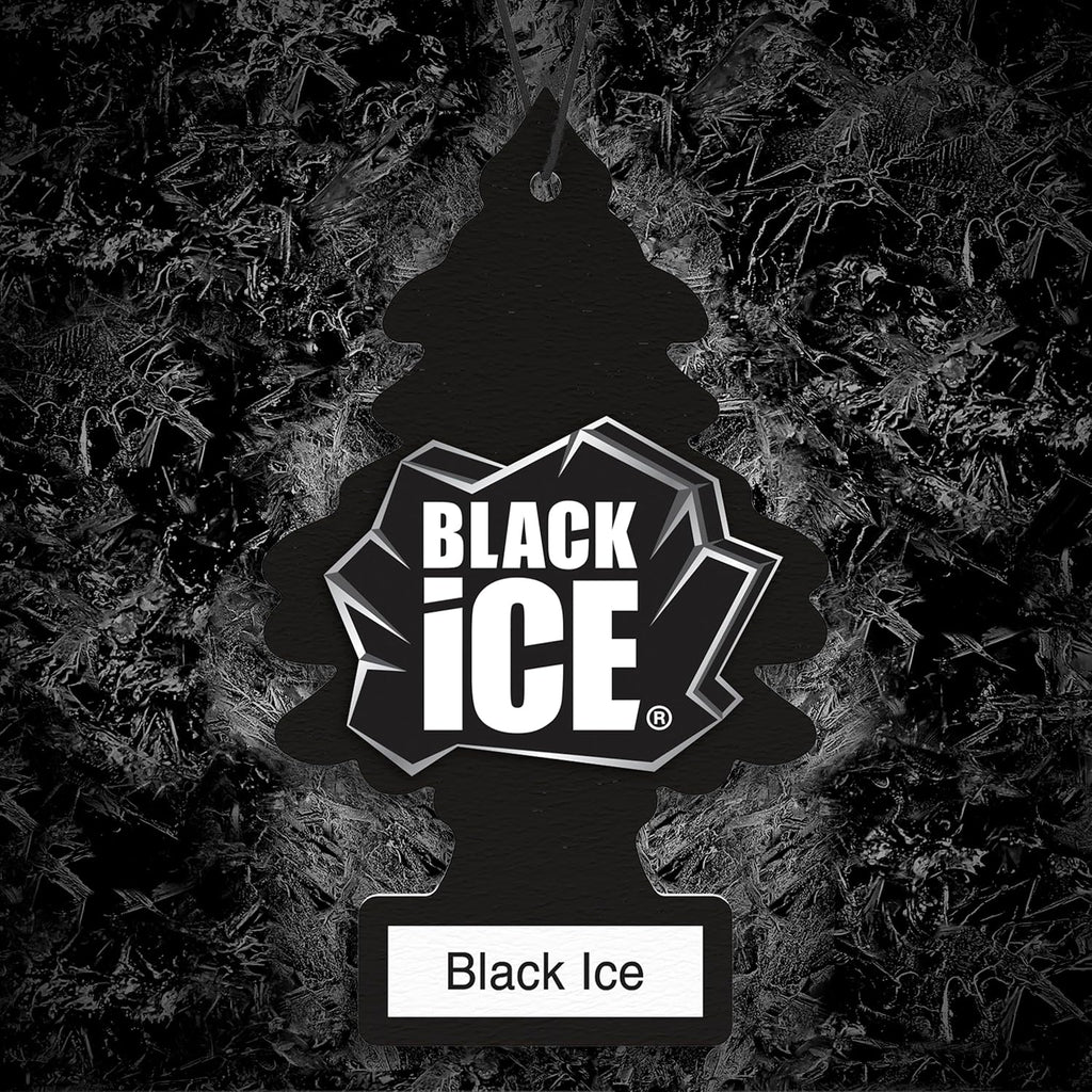 LITTLE TREES Car Air Freshener | Hanging Tree Provides Long Lasting Scent for Auto and Home | Black Ice, 24 Air Fresheners