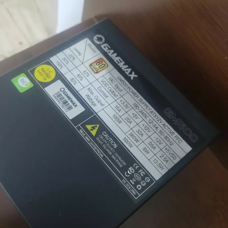 Fonte De Alimentação Para Pc Gamemax Gm-500 500w Preta Preto
